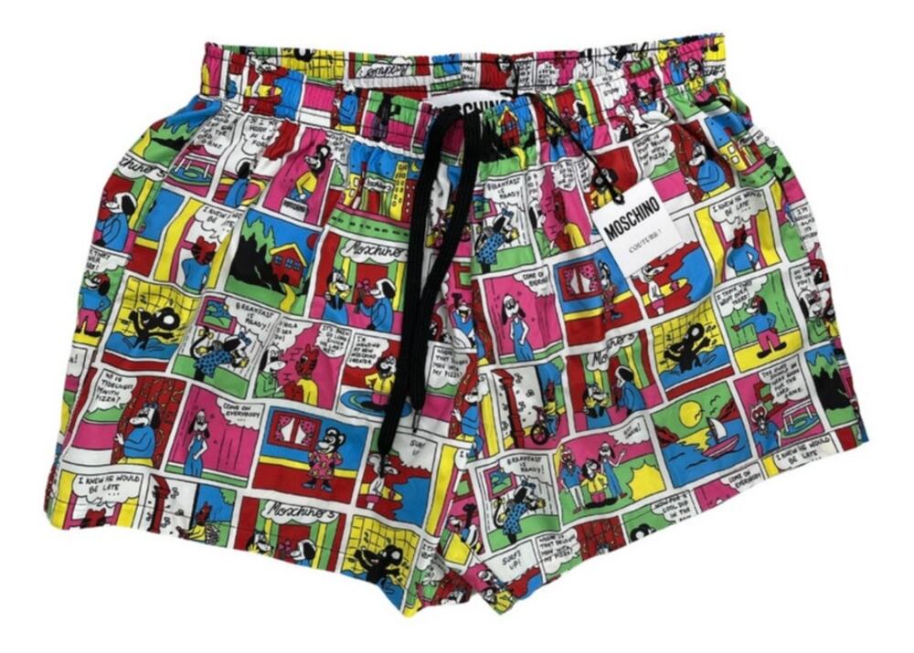 4-61 MOSCHINO x Jeremy Scott Men's Swim Trunks Board Shorts Comics US34/EU50/L